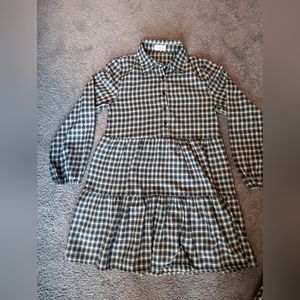 Pink Lily shirt dress adult XS plaid